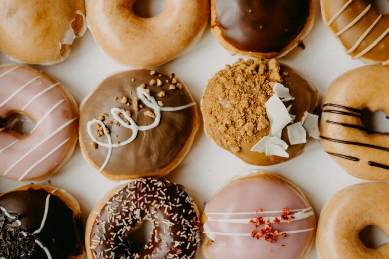 Assorted doughnuts in a box